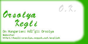 orsolya kegli business card